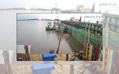 Video: Explosión de barcaza en astillero del río Paraguay moviliza a bomberos